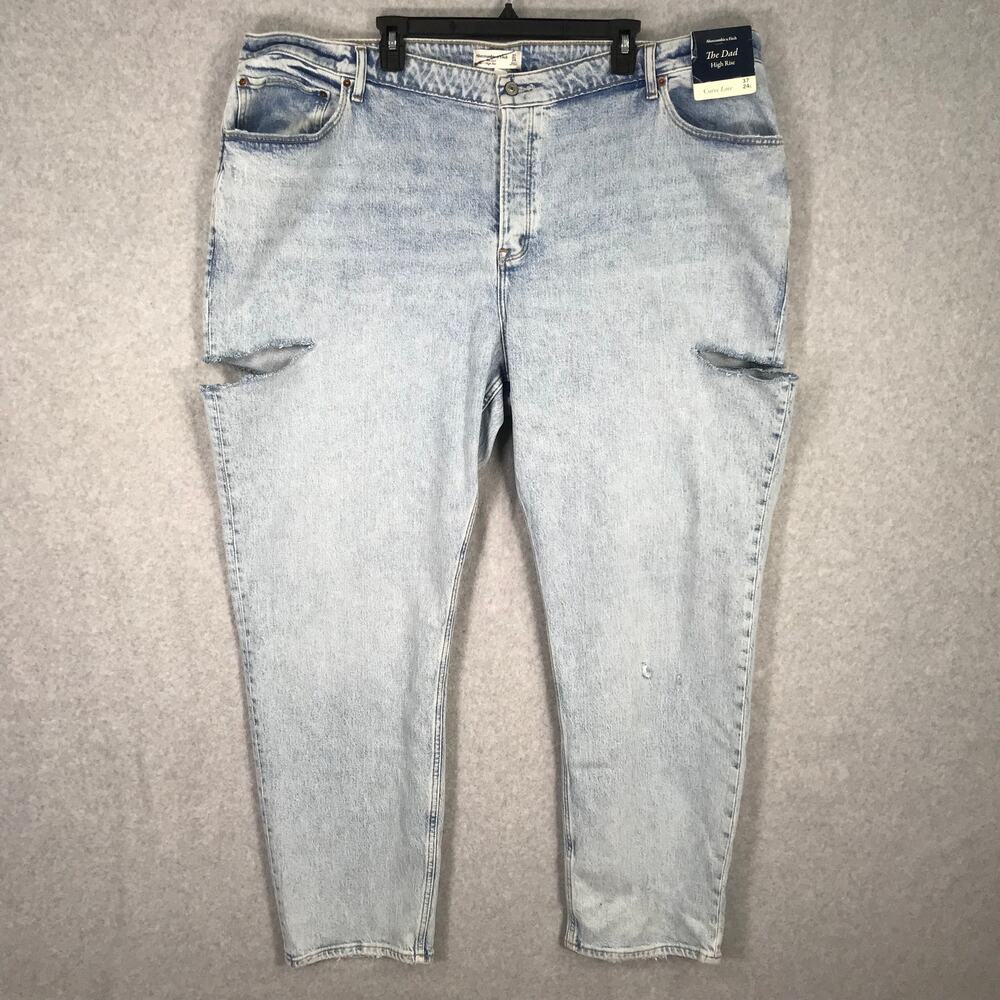 Abercrombie Fitch Jean 37 / 24 Acid Dad Cut Out Hole Grunge Curve Love 90s READ